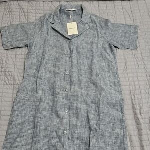 Uniqlo Blue Striped Midi Dress